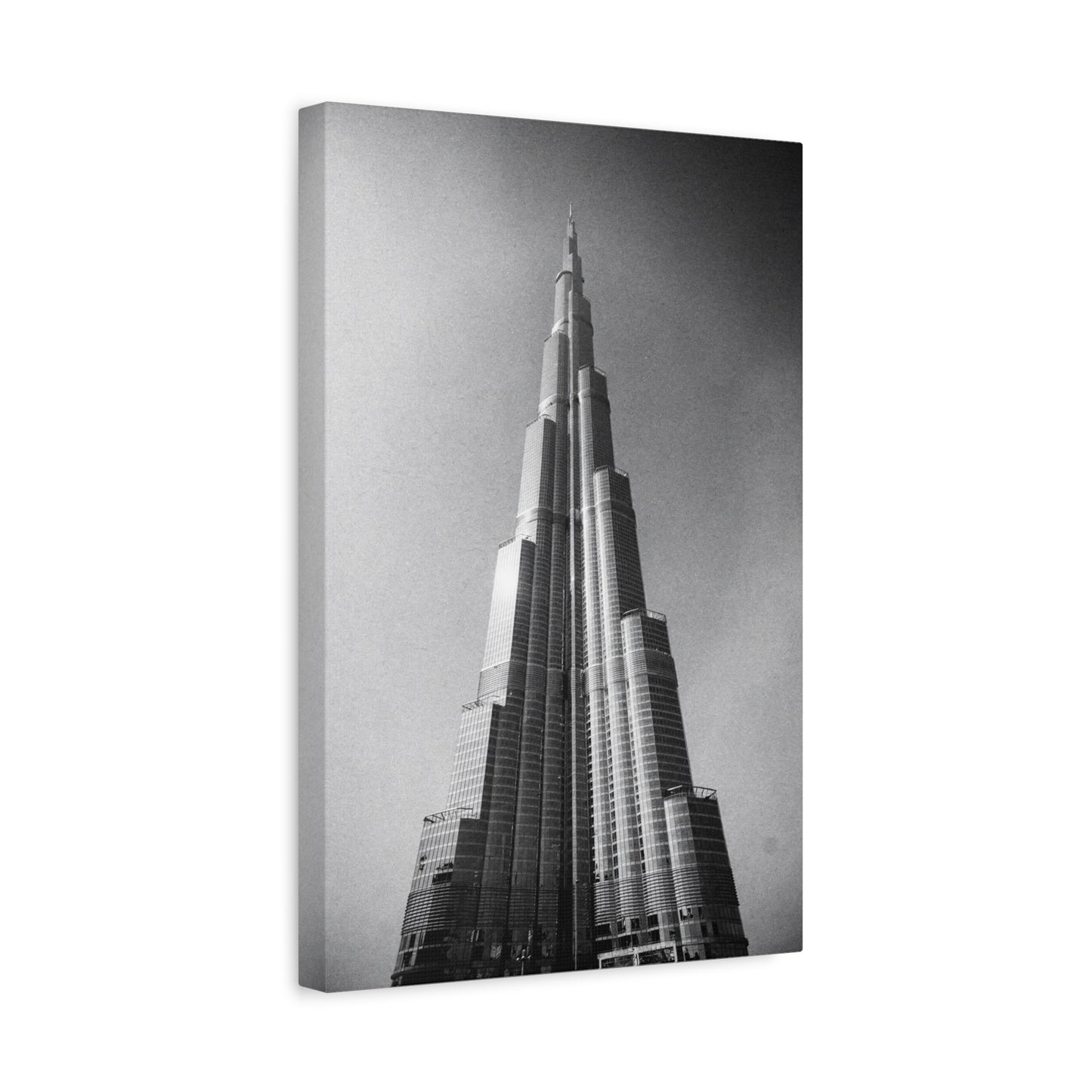 Burj Khalifa Canvas Wall Art - Black And White Dubai Skyscraper Art Print - Modern Cityscape Decor, Contemporary Office Wall Art, Living Room Home Decoration Accent - Bedroom Home Decoration
