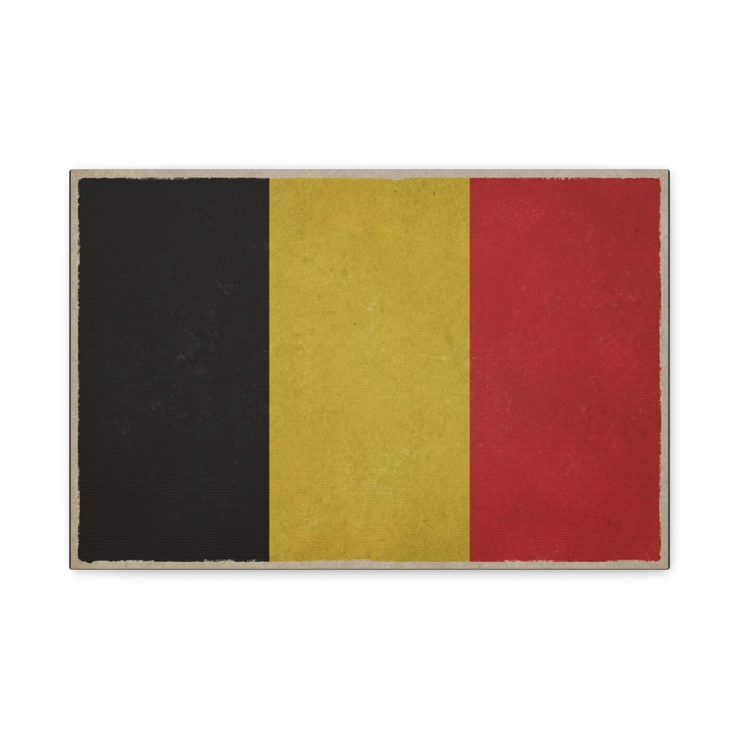 Belgium Flag Canvas Wall Art - Vintage Belgian Flag Print, Black Yellow Red Wall Decor - Rustic Patriotic Artwork - Living Room Home Decoration - Bedroom Home Decoration - Modern Farmhouse Style