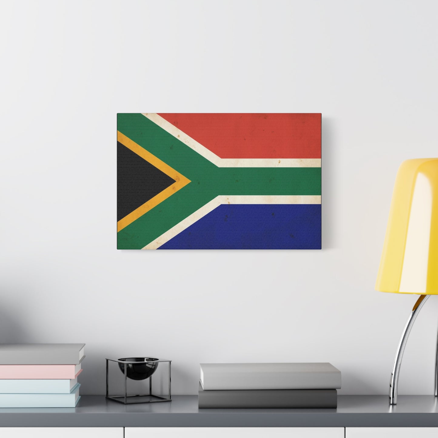 South Africa Flag Canvas Wall Art - Vintage National Pride Decor, Patriotic Country Print, Textured Cotton Artwork, Living Room Wall Decor, Office Display - Ready to Hang - Bedroom Home Decoration