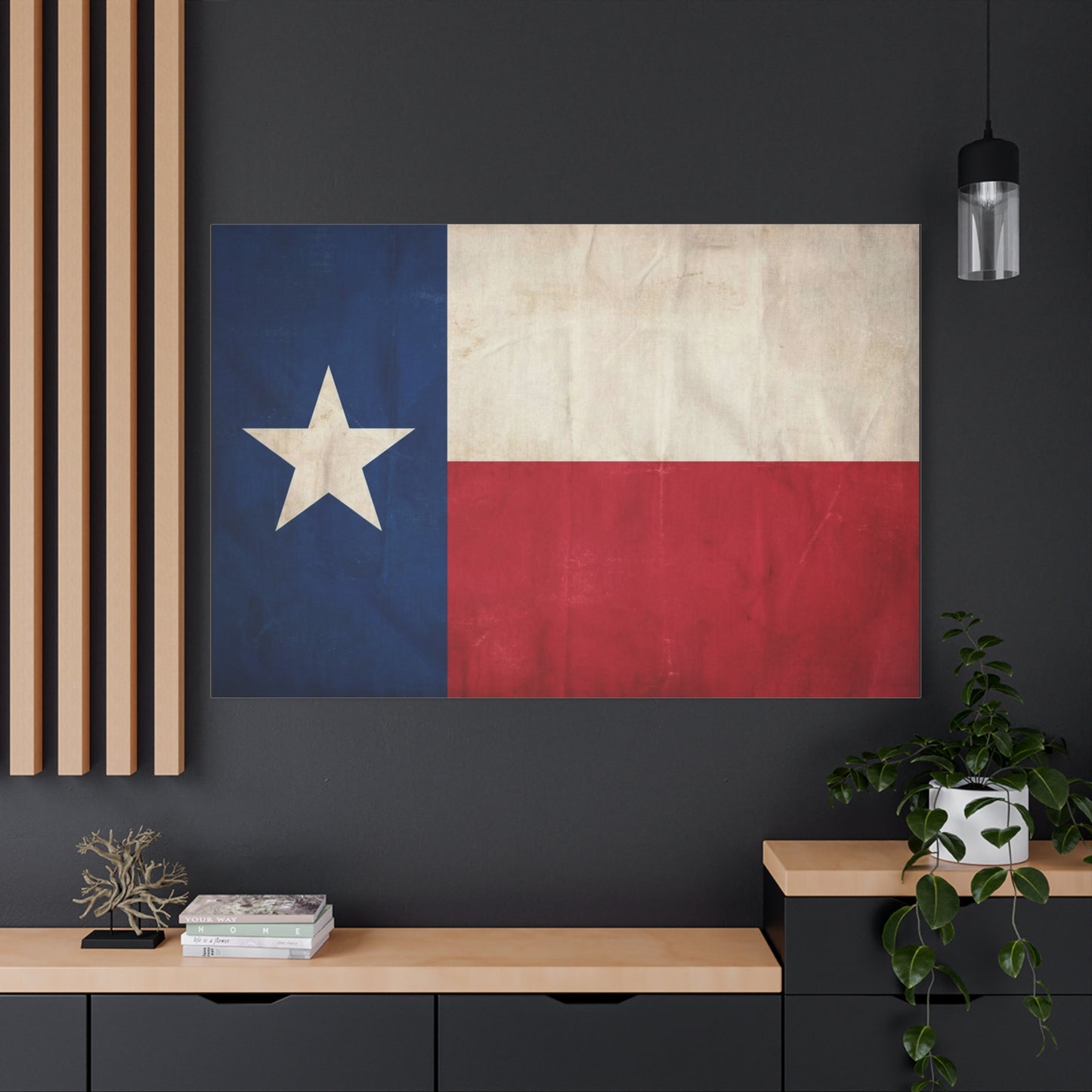 Texas Flag Canvas Wall Art - Vintage Lone Star State Print, Rustic Patriotic Decor - Matte Cotton Artwork - Living Room Wall Decor, Office Accent - Bedroom Home Decoration - Bedroom Home Decoration