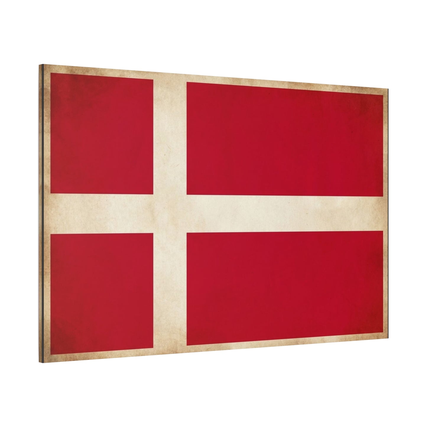 Denmark Flag Canvas Wall Art - Danish Flag Print, Vintage Nordic Decor - Minimalist Red And White Artwork - Living Room Wall Decor, Office Accent - Bedroom Home Decoration - Bedroom Home Decoration