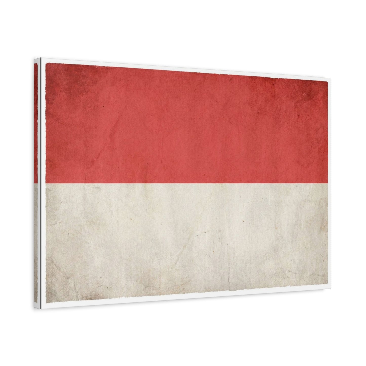 Indonesia Flag Canvas Wall Art - Vintage Red And White Banner Print, Minimalist Patriotic Decor - Matte Cotton Artwork - Living Room Wall Decor, Office Art, Dorm Accent - Bedroom Home Decoration