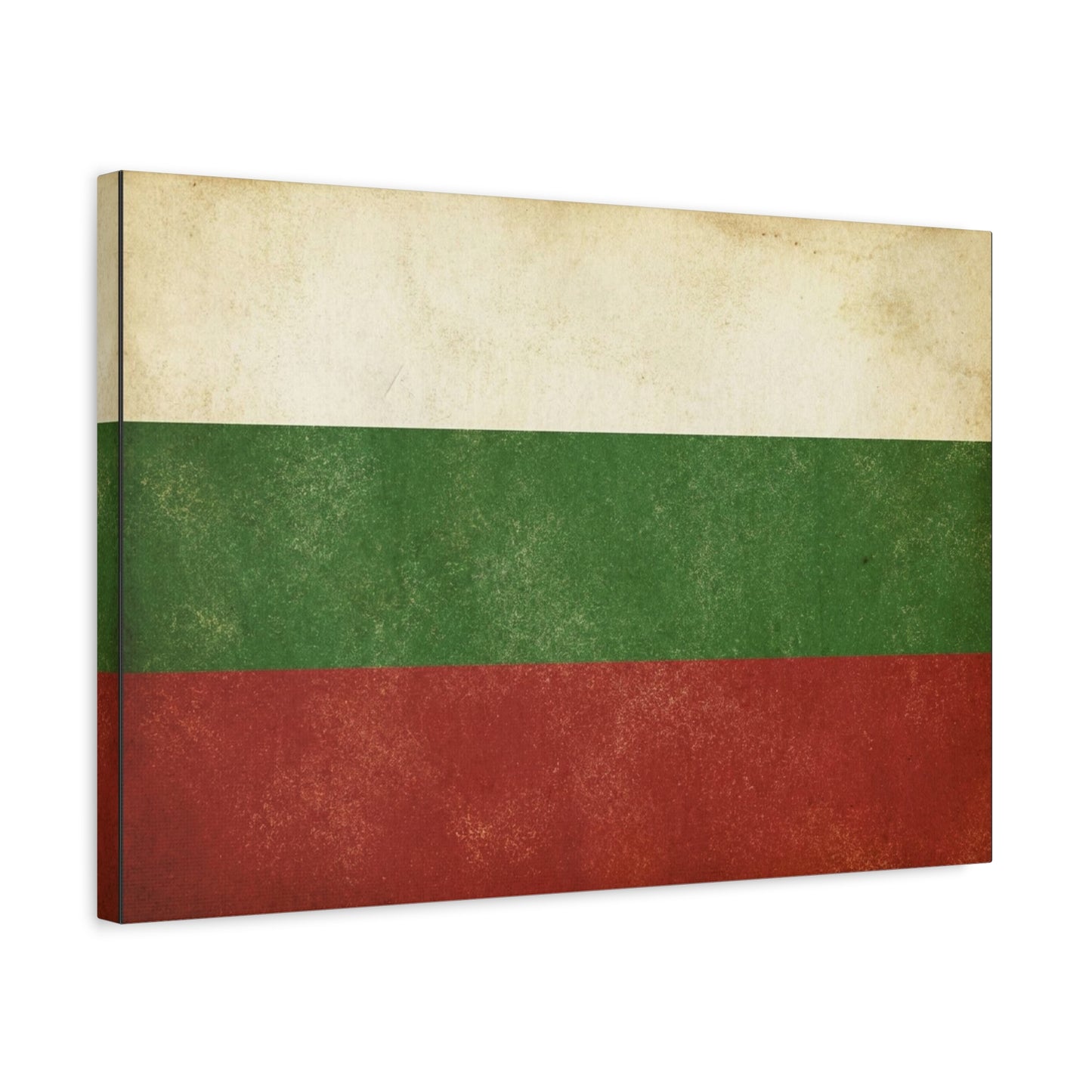 Bulgaria Flag Canvas Wall Art - Vintage Bulgarian Flag Print, Patriotic Tricolor Wall Decor - Distressed Cotton Canvas - Rustic Minimalist Style For Living Room, Office, Dorm - Bedroom Home Decoration