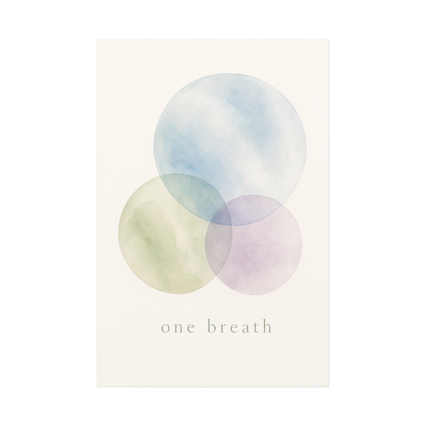 "One Breath" Abstract Canvas Wall Art - Pastel Watercolor Circles, Minimalist Geometric Print - Calming Modern Decor, Bedroom Meditation Space, Living Room Home Decoration - Living Room Wall Decor