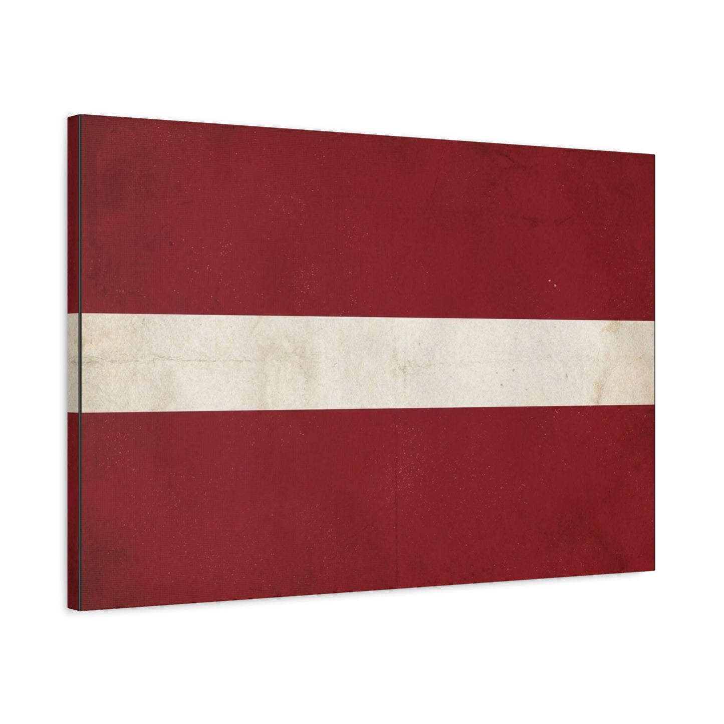 Latvia Flag Canvas Wall Art - Vintage Red White Horizontal Stripe Print, Distressed Patriotic Artwork - Minimalist Traditional Style - Living Room Wall Decor Bedroom Home Decoration - Ready to Hang