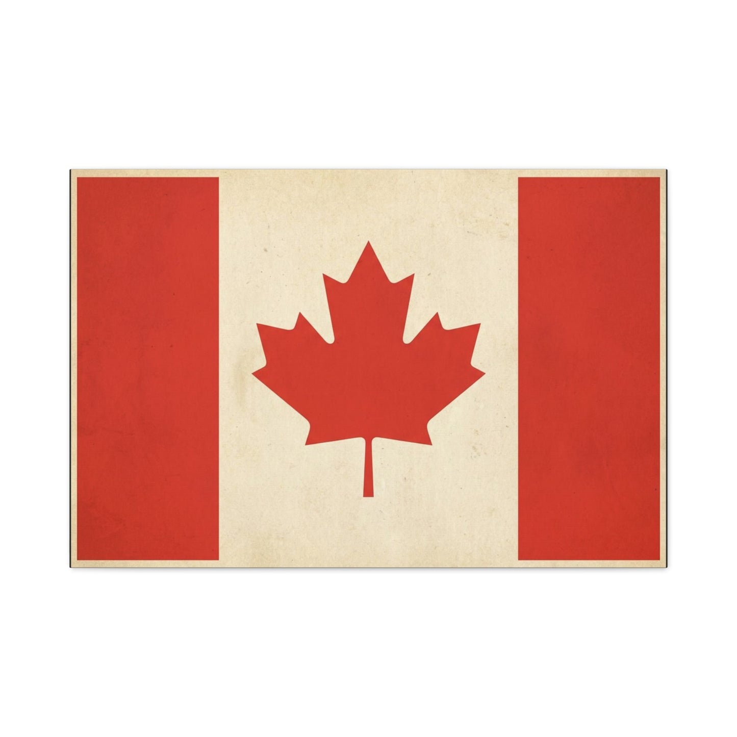 Canadian Flag Canvas Wall Art - Vintage Red Maple Leaf Patriotic Print, Rustic Neutral Texture, Canada Pride Decor, Living Room Wall Decor, Bedroom Home Decoration, Dorm Accent - Ready to Hang