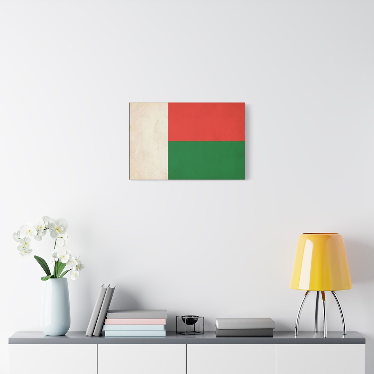 Madagascar Flag Canvas Wall Art - Vintage National Banner Print, Patriotic Tricolor Decor - Matte Cotton Canvas - Living Room Wall Decor, Office Art, Dorm Accent For Heritage Spaces - Ready to Hang