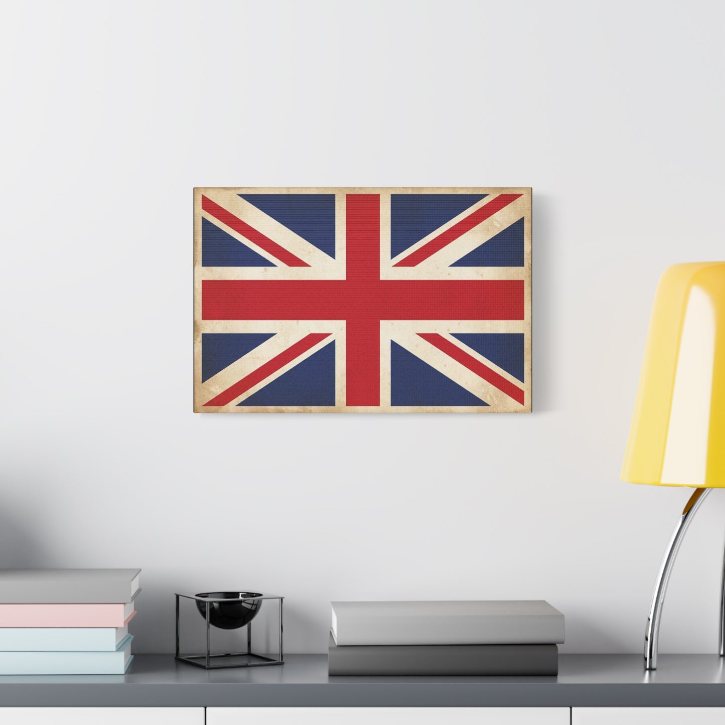 Vintage Union Jack Canvas Wall Art - Distressed British Flag Print, Retro Patriotic Decor - Matte Cotton Canvas - Traditional Style, Living Room Home Decoration, Office Accent - Living Room Wall Decor