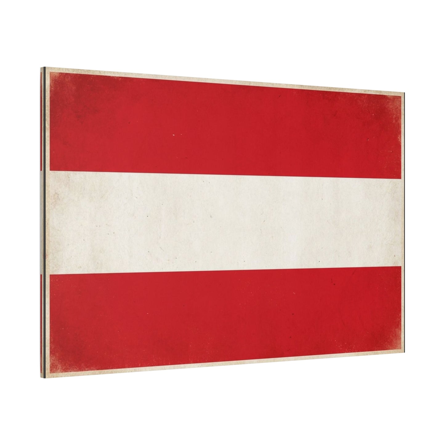 Austria Flag Canvas Wall Art - Vintage Red White Horizontal Banner Print - Patriotic Minimalist Decor - Living Room Home Decoration, Office Accent - Living Room Wall Decor - Bedroom Home Decoration