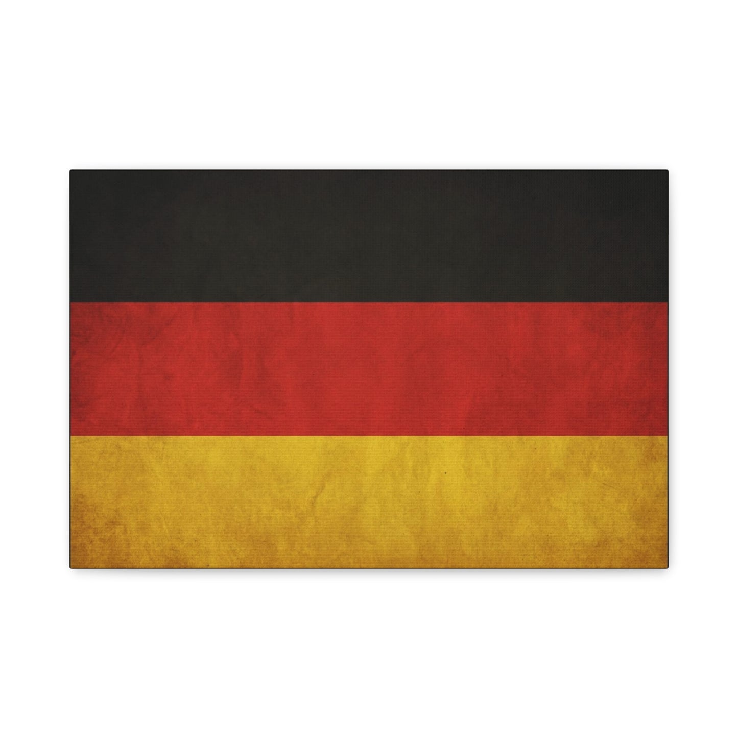 German Flag Canvas Wall Art - Vintage Germany Pride Decor, Black Red Gold Horizontal Banner Print - Rustic Textured Style, Living Room Wall Decor, Office Art - Bedroom Home Decoration - Ready to Hang