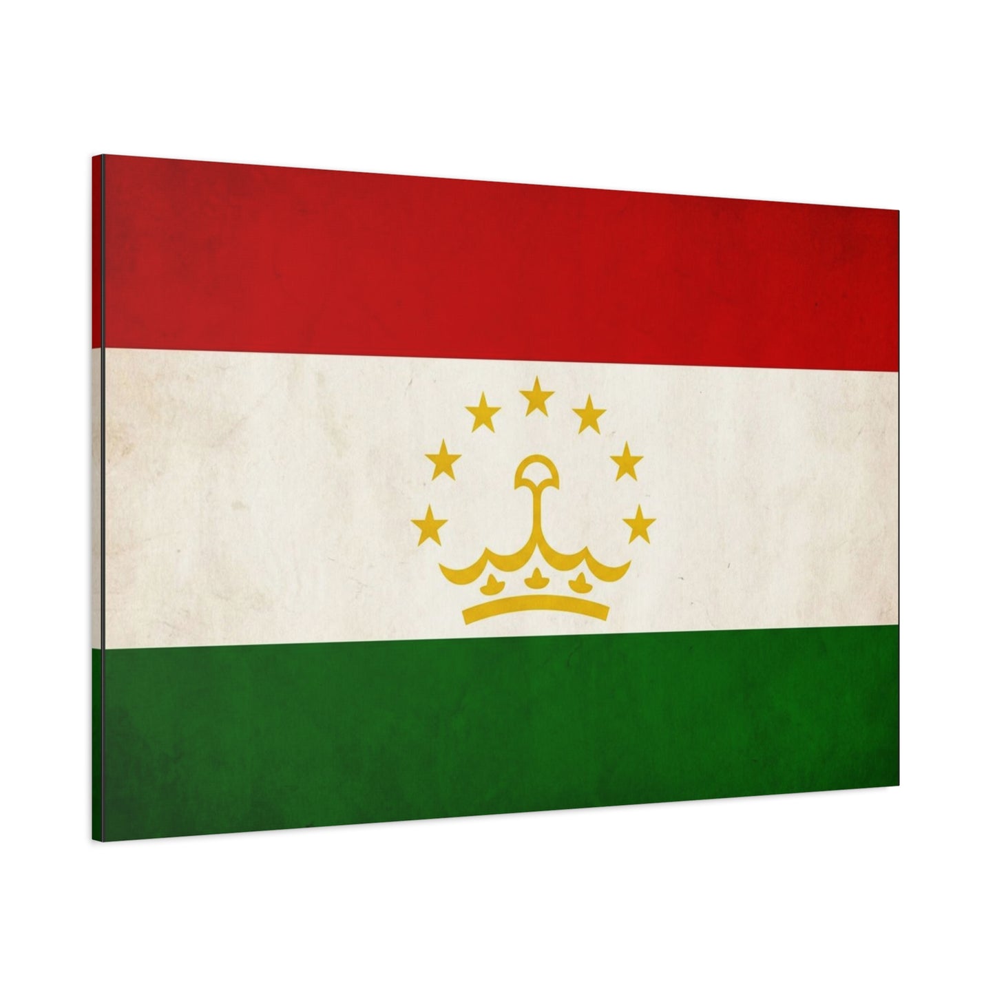 Tajikistan Flag Canvas Wall Art - Vintage Country Flag Print, Red White Green Banner With Crown And Stars - Patriotic Decor - Living Room Wall Decor, Bedroom Home Decoration - Bedroom Home Decoration
