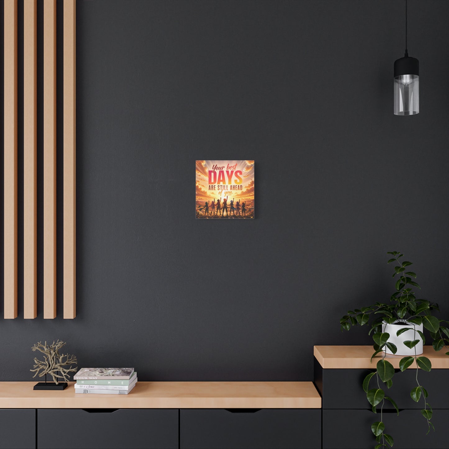 "Your DAYS Are Still Ahead Of You." Anime Quote Canvas Wall Art - Sunset Sky Motivational Poster Print - Contemporary Typography Decor - Bedroom Wall Accent - Ready to Hang - Bedroom Home Decoration