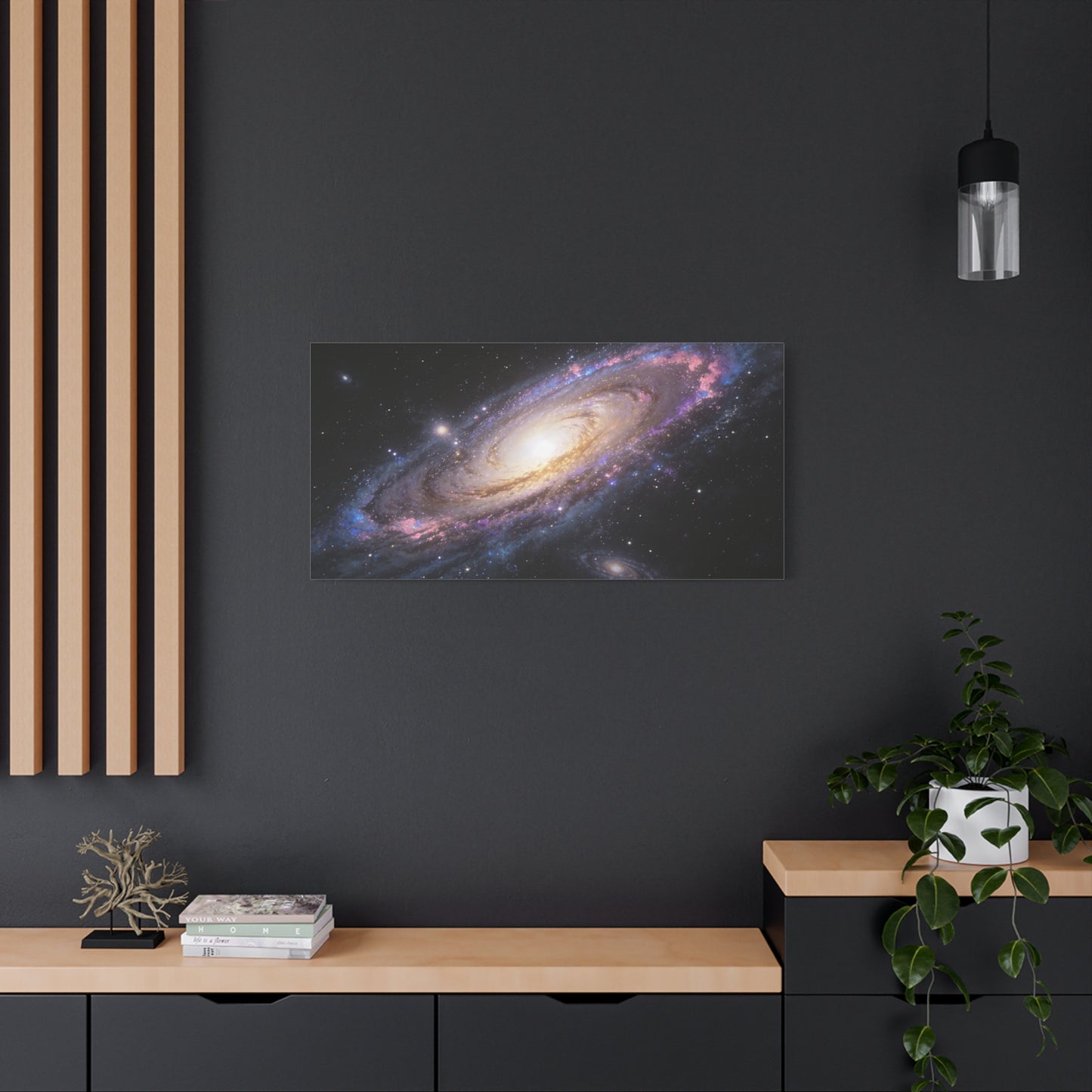 Spiral Galaxy Canvas Wall Art - Cosmic Space Print, Luminous Nebula Stars - Matte Cotton Canvas - Contemporary Celestial Style - Living Room Wall Decor, Office Art Accent - Bedroom Home Decoration