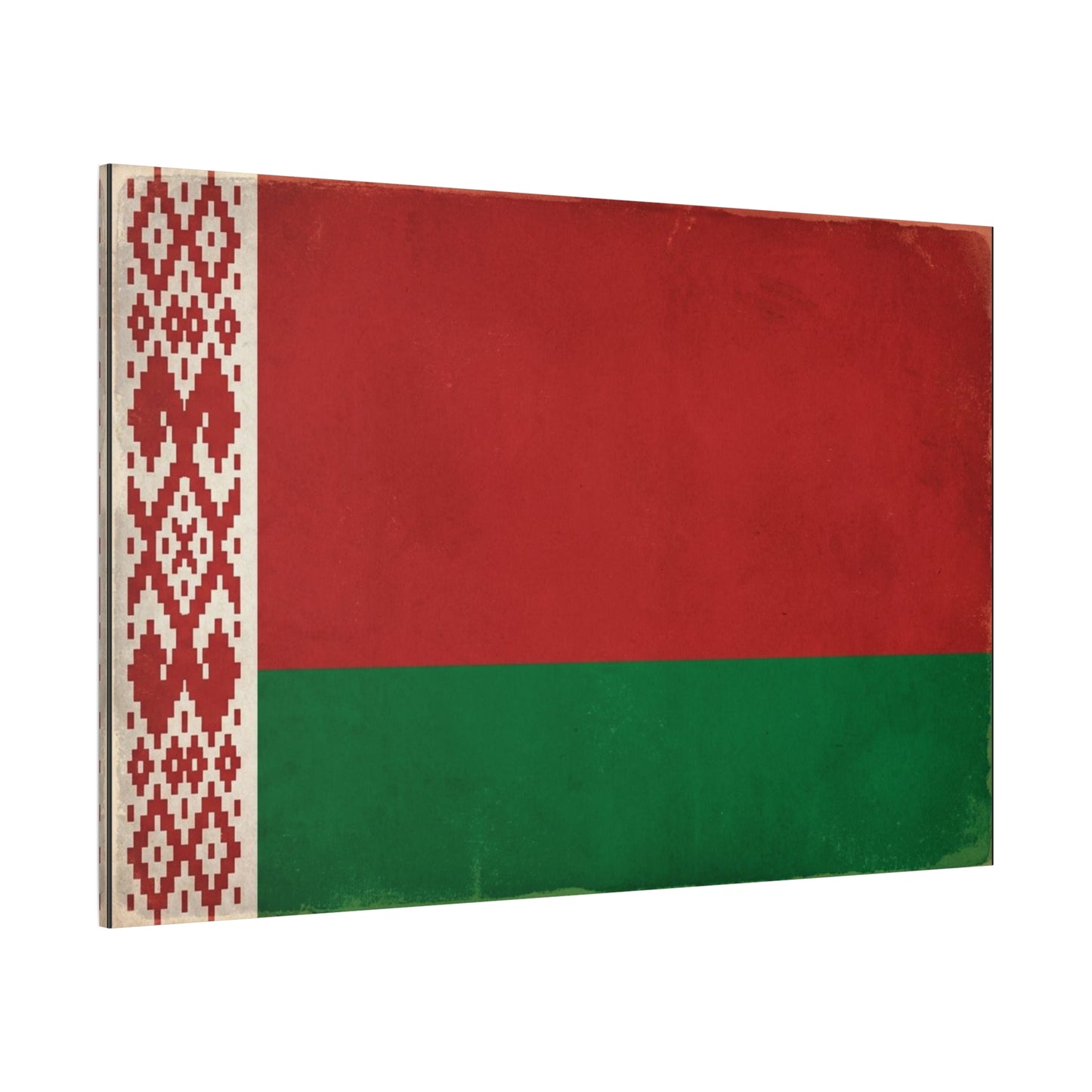 Belarus Flag Canvas Wall Art - Vintage Red Green National Banner Print, Patriotic Eastern Europe Decor - Textured Minimalist Style - Living Room Wall Decor - Modern Farmhouse Style - Ready to Hang