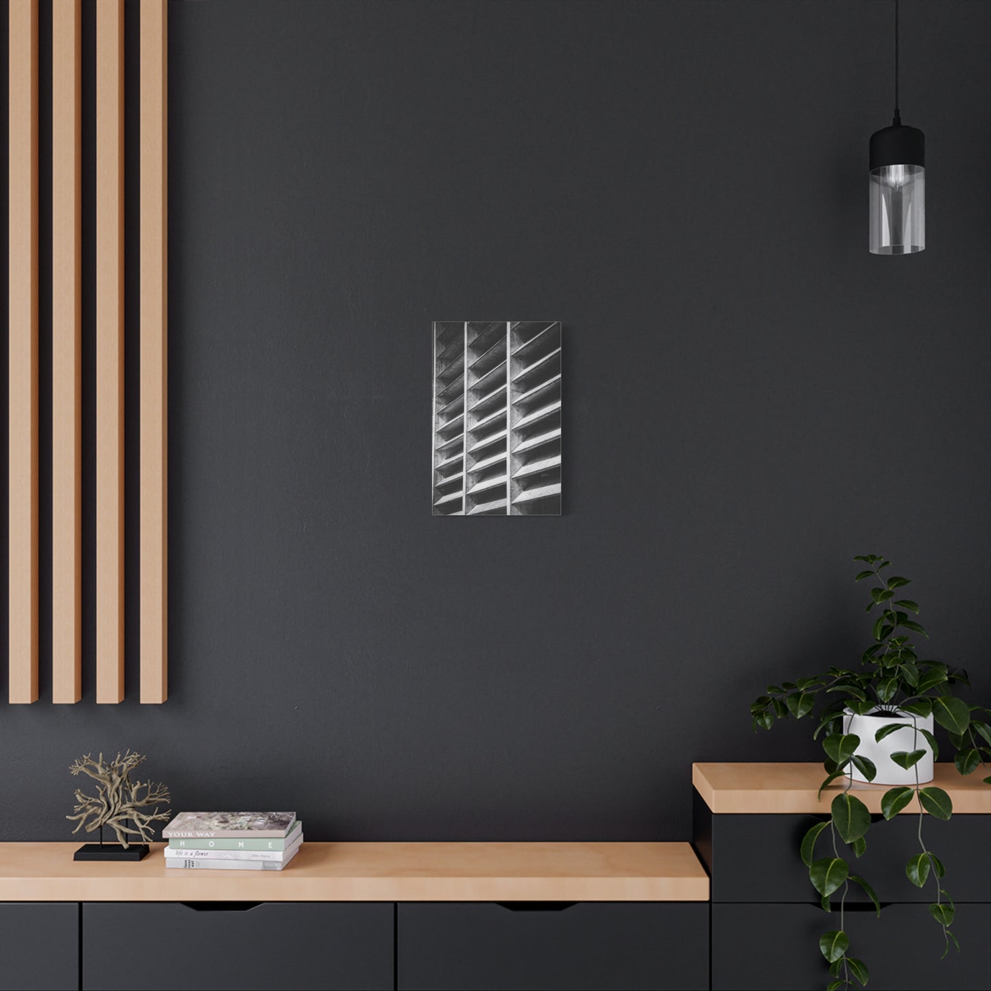 Black And White Brutalist Architecture Canvas Wall Art - Concrete Facade Art Print, Minimalist Contemporary Style - Modern Office Wall Decor, Living Room Home Decoration - Bedroom Home Decoration