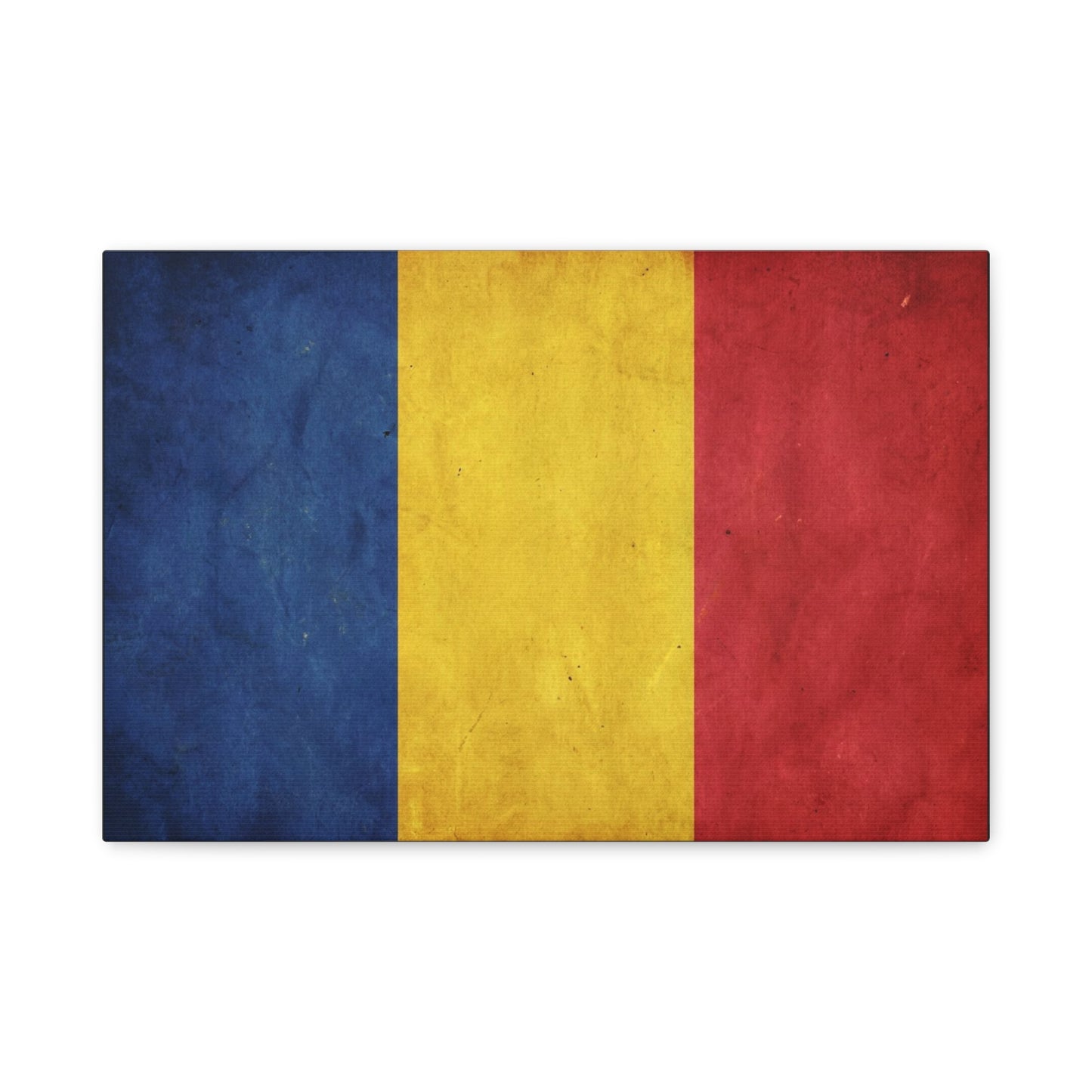 Romania Flag Canvas Wall Art - Vintage Tricolor Country Print, Rustic Patriotic Decor - Textured Cotton Canvas - Living Room Home Decoration, Office Accent - Living Room Wall Decor - Ready to Hang