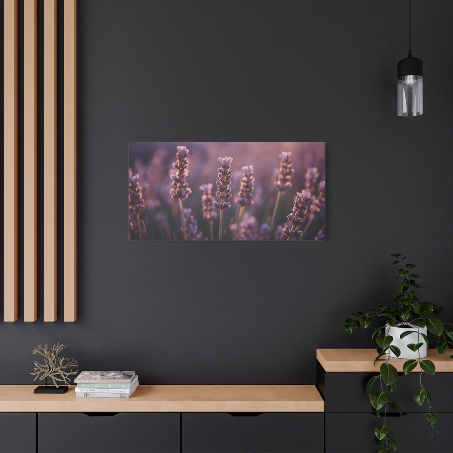 Lavender Field Canvas Art Print - Soft Purple Botanical Art Print, Cotton Matte Decor - Serene Bedroom Accent, Living Room Decoration, Spa Style Interior, Office Display - Living Room Wall Decor