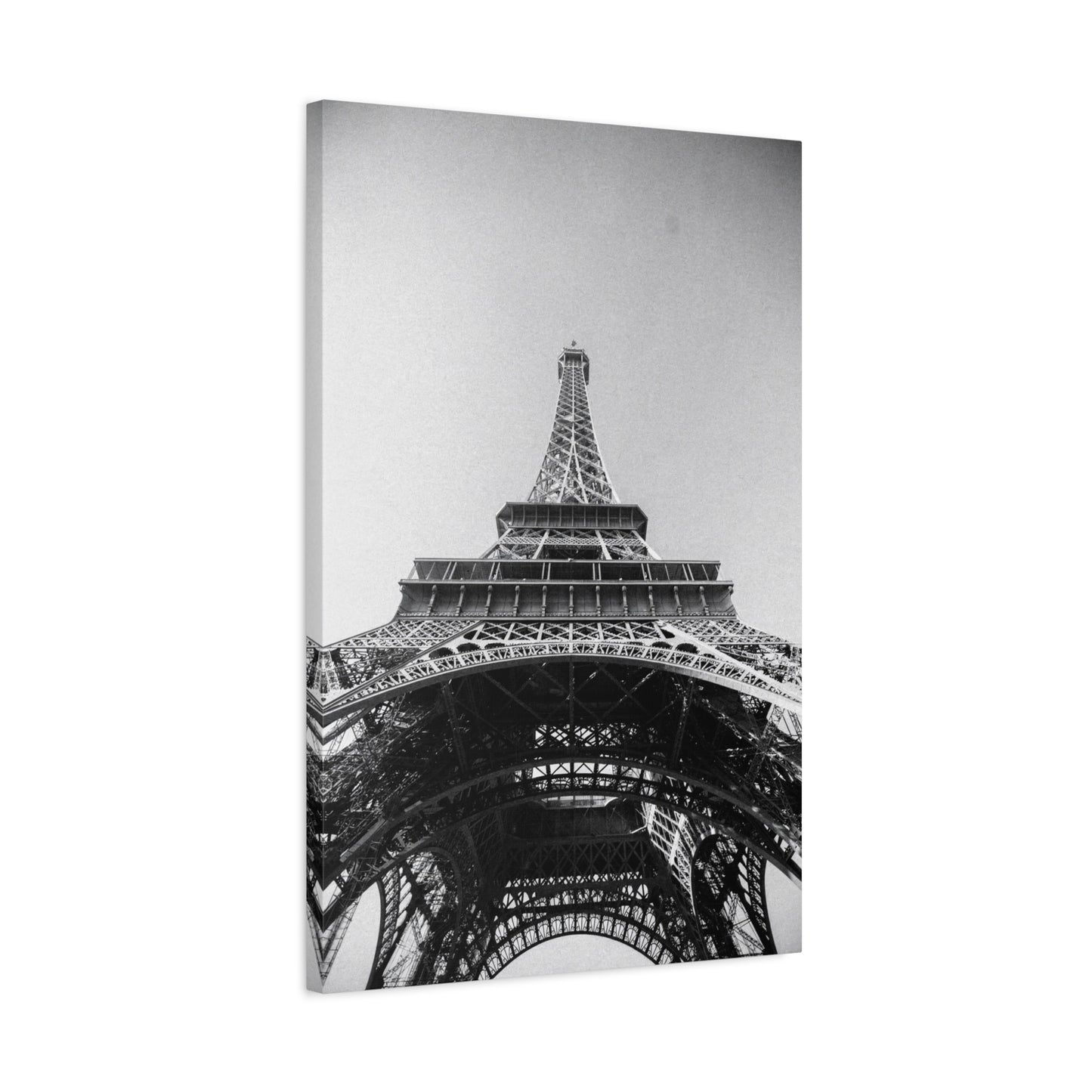 Eiffel Tower Canvas Wall Art - Black And White Paris Art Print, Architectural Landmark Decor - Matte Cotton Canvas - Modern Minimalist Style For Living Room Bedroom Office - Office Wall Art