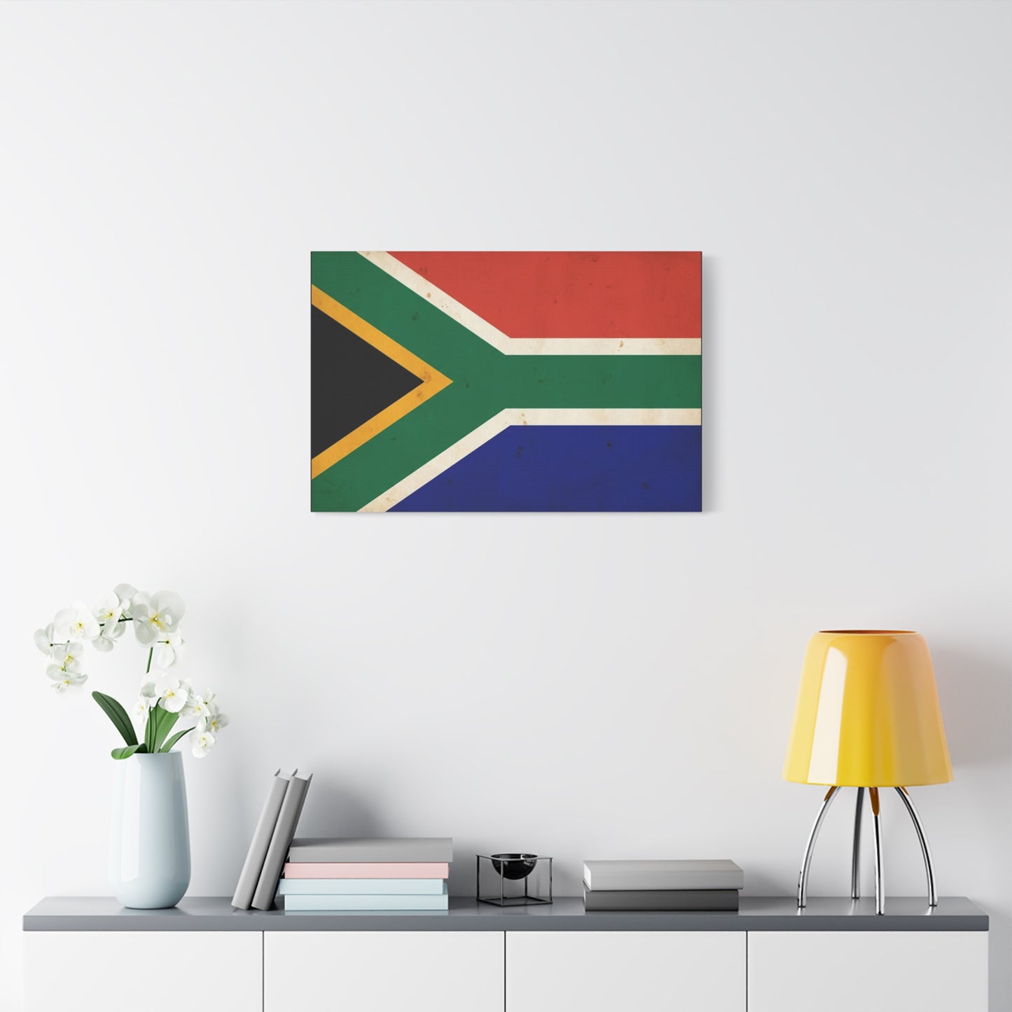South Africa Flag Canvas Wall Art - Vintage National Pride Decor, Patriotic Country Print, Textured Cotton Artwork, Living Room Wall Decor, Office Display - Ready to Hang - Bedroom Home Decoration