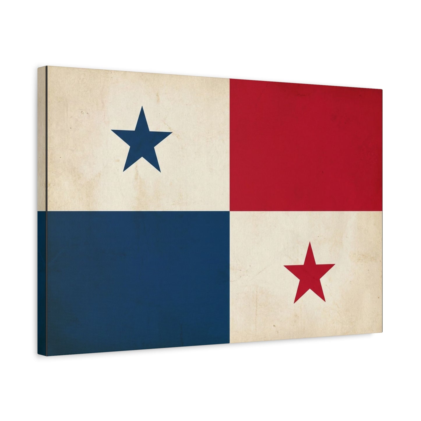 Panama Flag Canvas Wall Art - Vintage Republic Banner Print, Patriotic Red White Blue Star Design - Traditional Style Wall Decor - Living Room Home Decoration, Office Accent - Bedroom Home Decoration