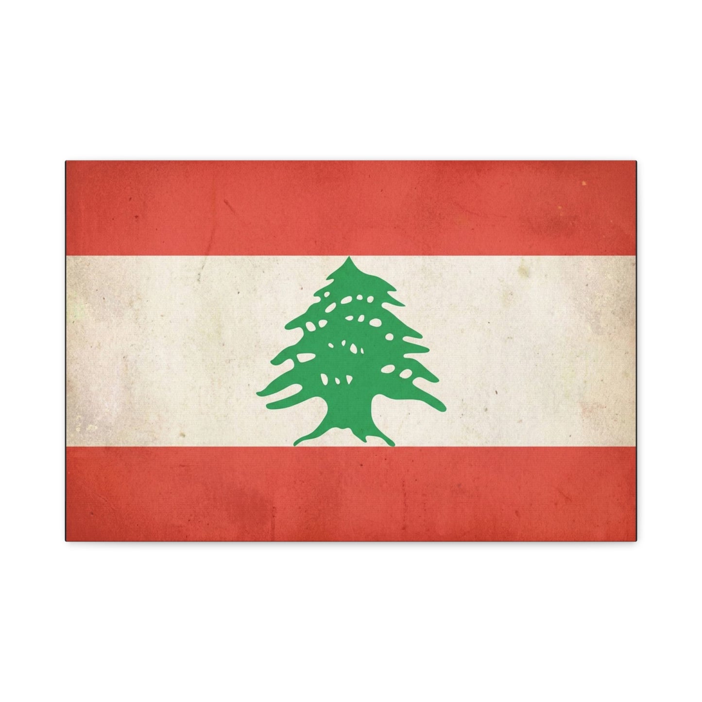 Lebanon Flag Canvas Wall Art - Vintage Cedar Tree Patriotic Print, Distressed Red White Green Artwork - Traditional Style, Living Room Wall Decor, Bedroom Home Decoration - Bedroom Home Decoration
