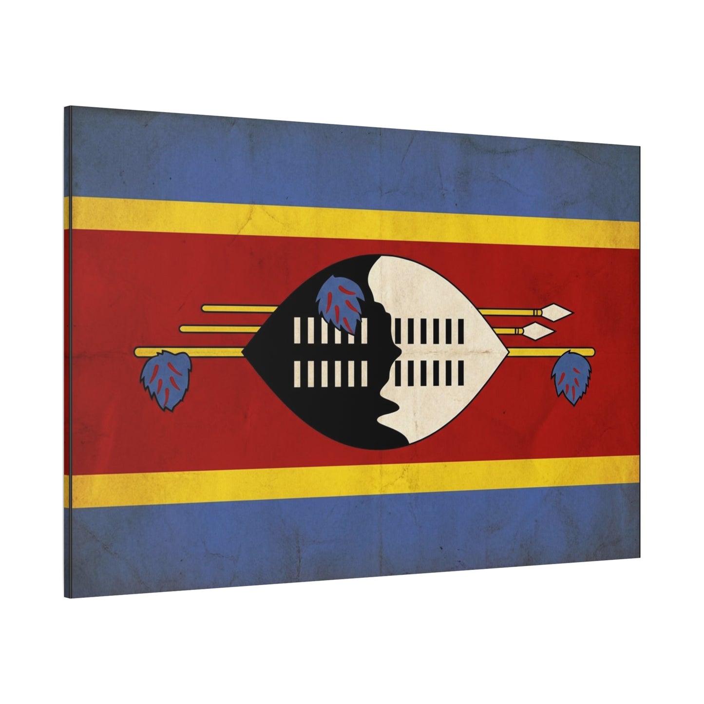 Eswatini Flag Canvas Wall Art - Swazi National Flag Print, Vintage Patriotic Home Decor - Matte Canvas Wall Hanging - Living Room Decoration, Office Accent - Bedroom Home Decoration - Ready to Hang
