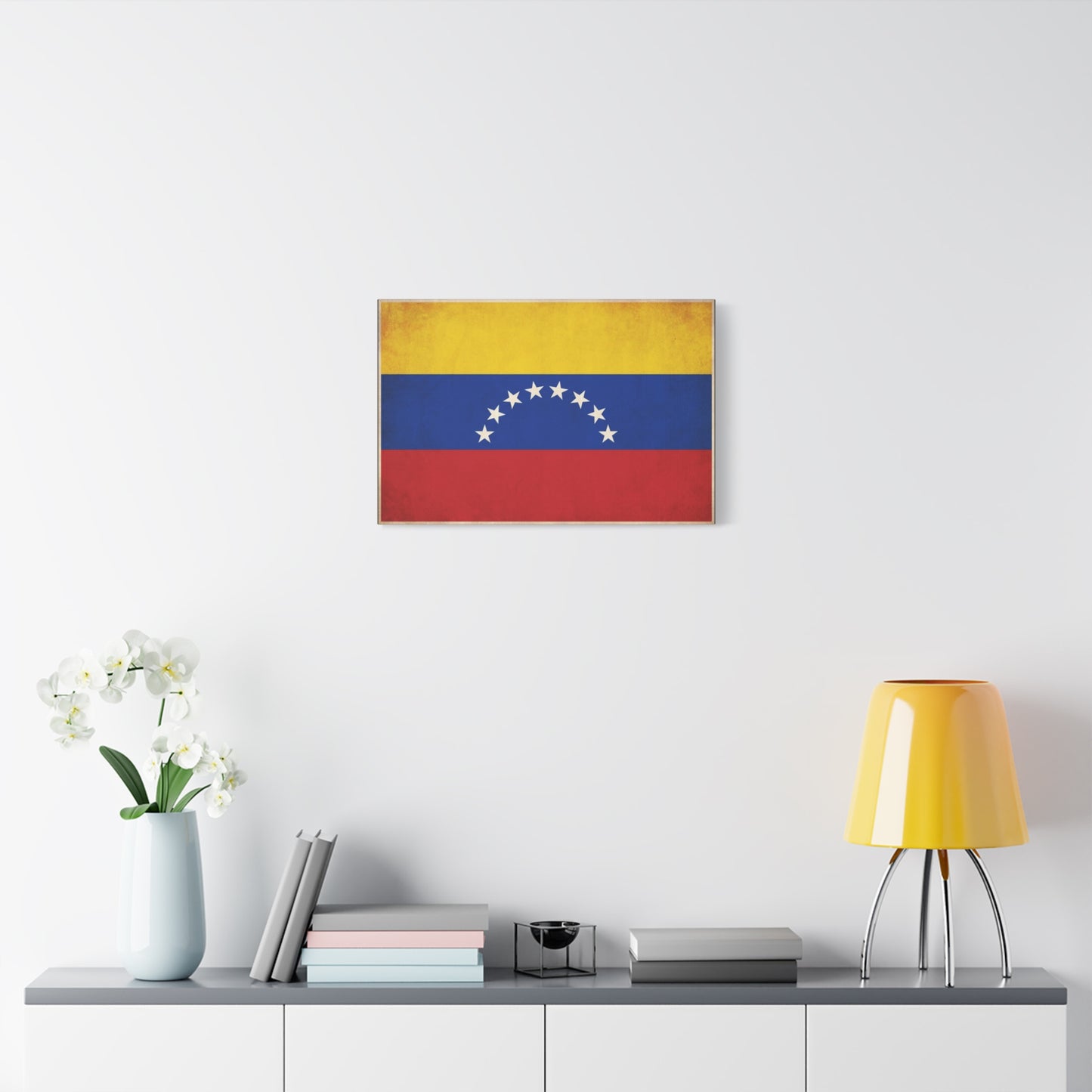 Venezuela Flag Canvas Wall Art - Vintage Venezuelan Pride Decor, Patriotic Country Banner Print - Textured Tricolor Design - Living Room Wall Decor, Office Art - Bedroom Home Decoration