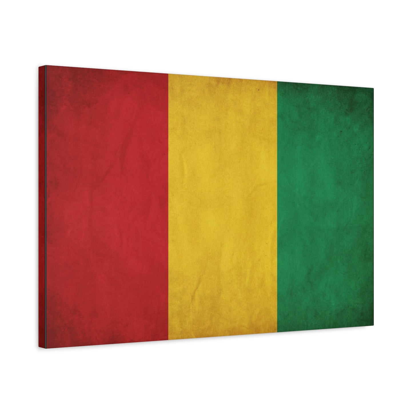 Guinea Flag Canvas Wall Art - Red Yellow Green Tricolor National Print - Vintage Textured Cotton Look - Pan African Style - Living Room Wall Decor - Bedroom Home Decoration - Bedroom Home Decoration