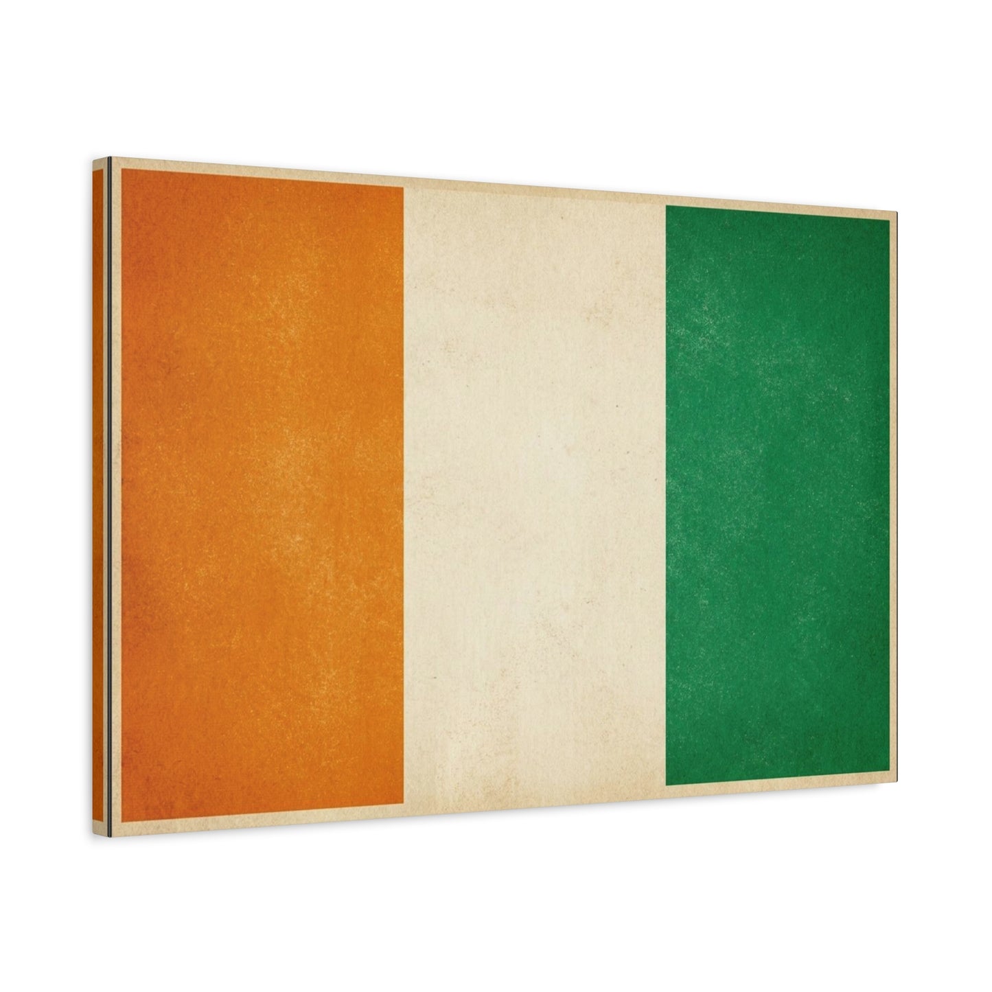Irish Flag Canvas Wall Art - Vintage Tricolor Ireland Print, Green White Orange Decor - Minimalist Patriotic Artwork - Living Room Wall Decor, Bedroom Home Decoration - Bedroom Home Decoration