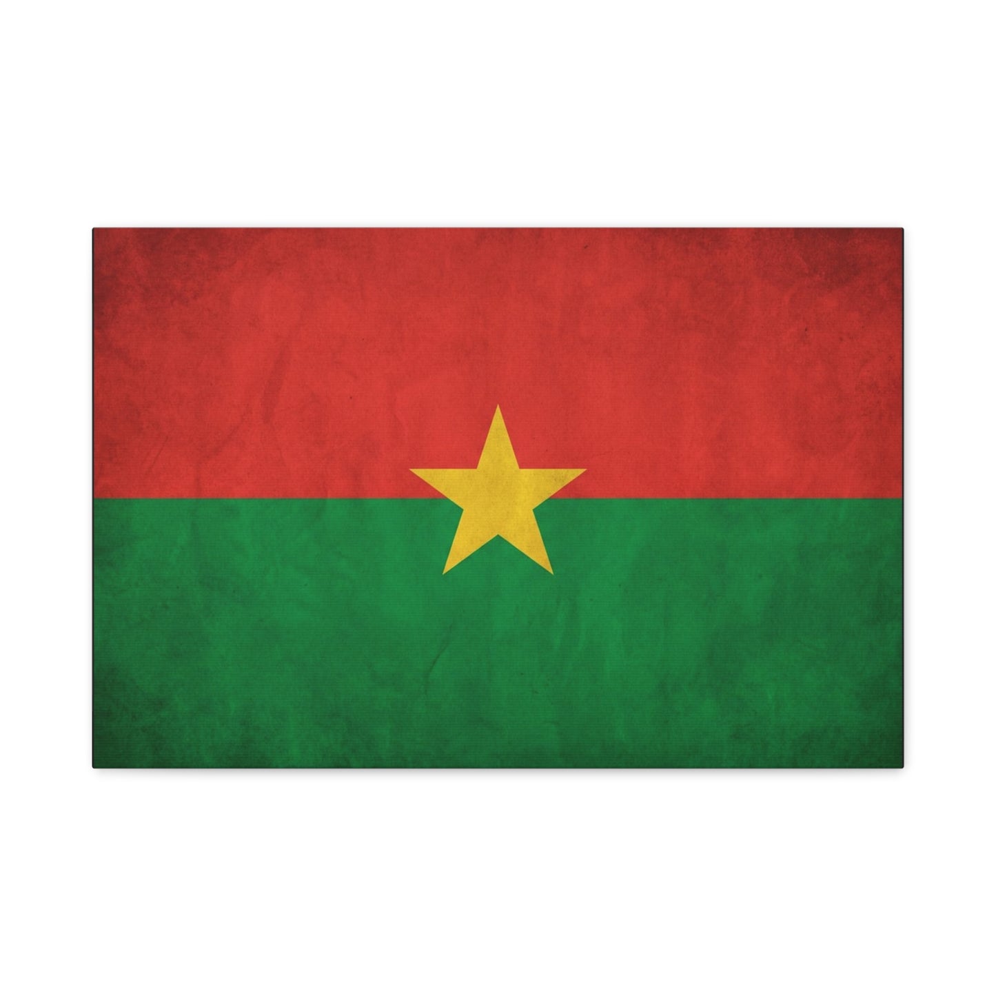 Burkina Faso Flag Canvas Wall Art - Vintage National Pride Decor, Red Green Gold Star Print - Cultural Heritage Style - Living Room Decoration, Office Accent - Living Room Wall Decor - Ready to Hang