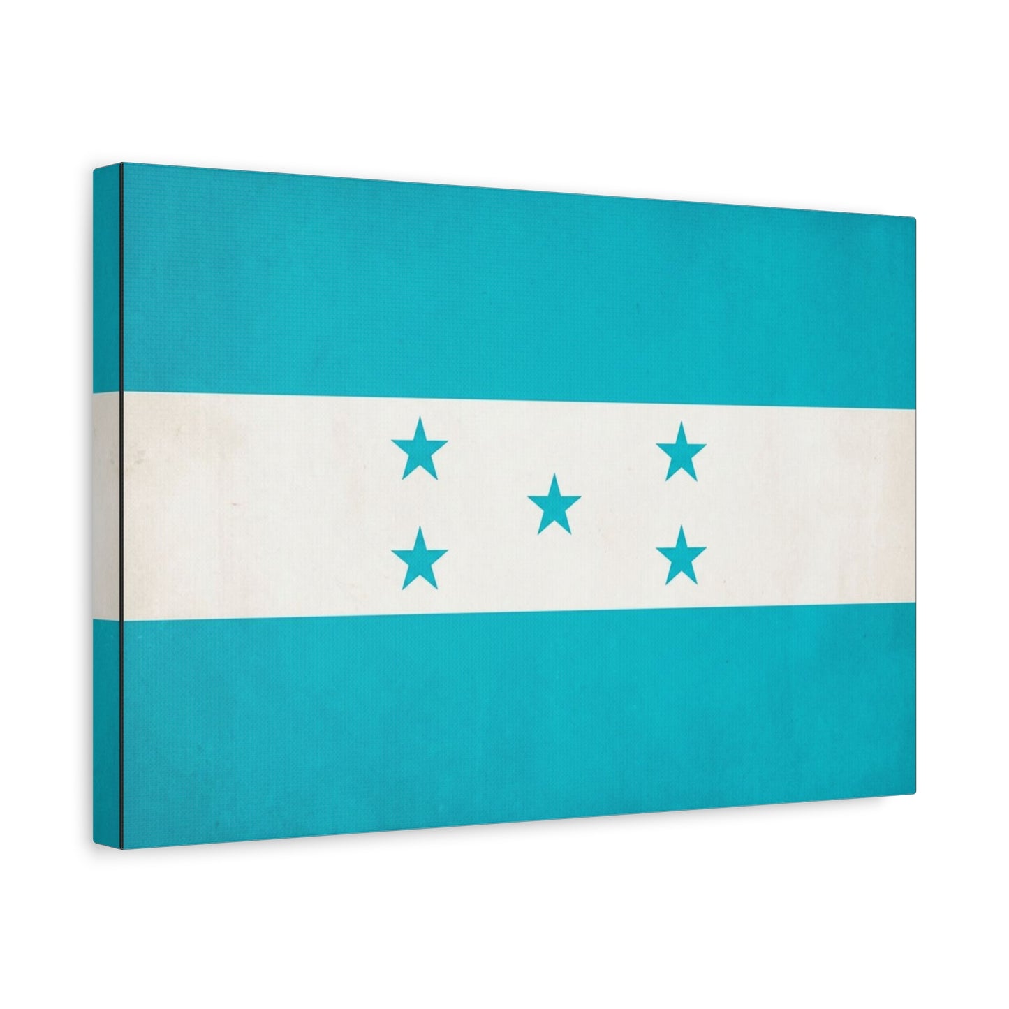 Honduras Flag Canvas Wall Art - Blue And White Five Star National Print - Minimalist Patriotic Decor - Cotton Canvas Style - Living Room Wall Decor, Office Art Accent - Bedroom Home Decoration