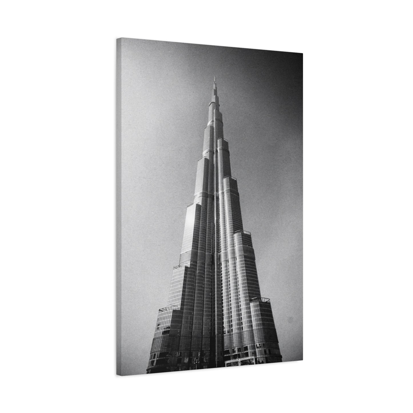 Burj Khalifa Canvas Wall Art - Black And White Dubai Skyscraper Art Print - Modern Cityscape Decor, Contemporary Office Wall Art, Living Room Home Decoration Accent - Bedroom Home Decoration
