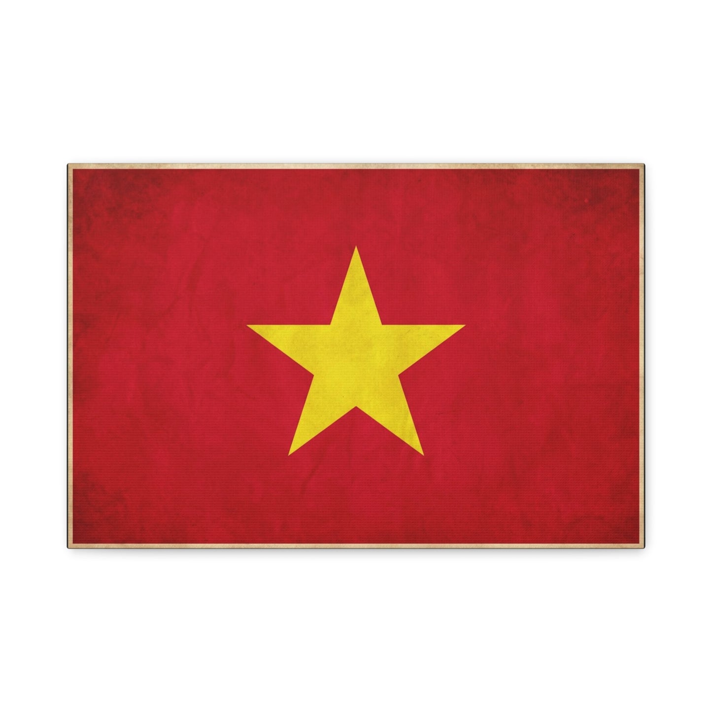 Vietnam Flag Canvas Wall Art - Red Field With Yellow Star Country Pride Decor - Vintage Style Cotton Print - Living Room Wall Decor, Bedroom Home Decoration, Office Art - Bedroom Home Decoration