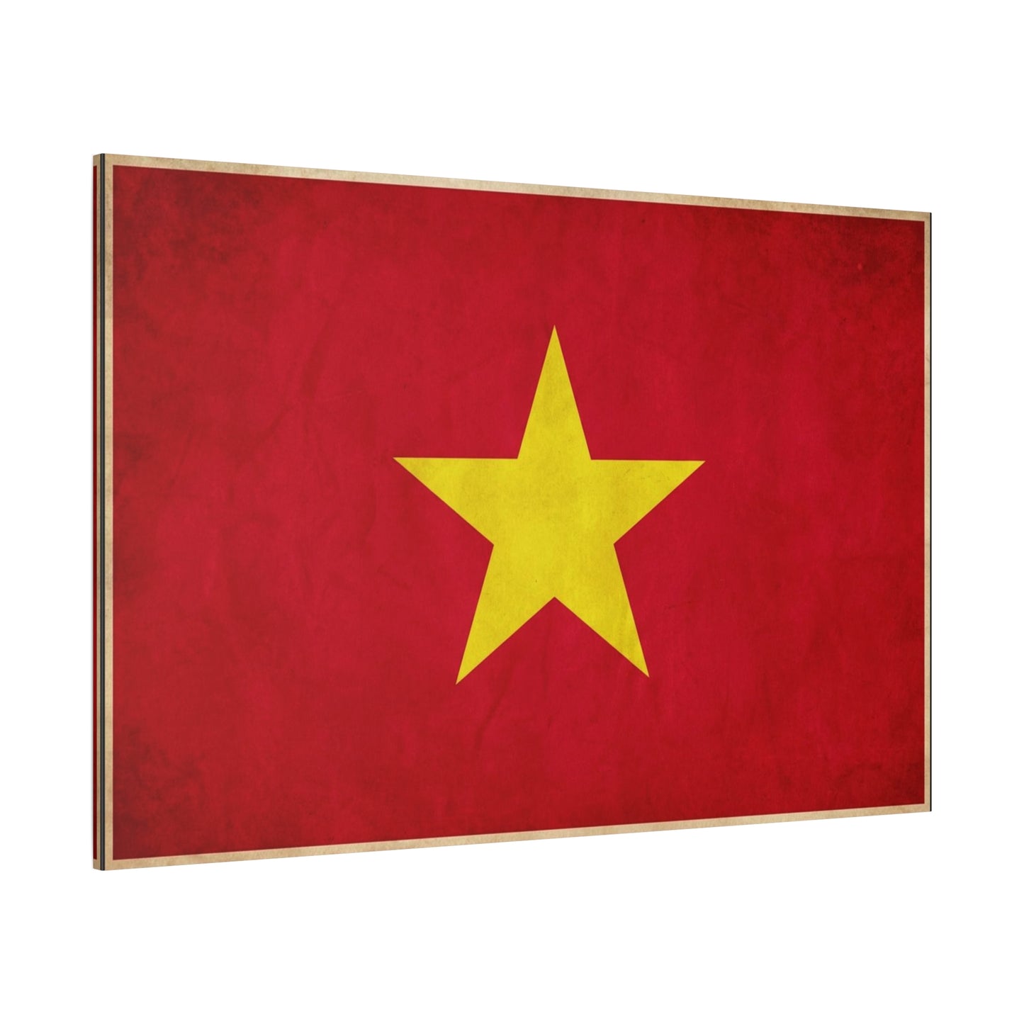 Vietnam Flag Canvas Wall Art - Red Field With Yellow Star Country Pride Decor - Vintage Style Cotton Print - Living Room Wall Decor, Bedroom Home Decoration, Office Art - Bedroom Home Decoration