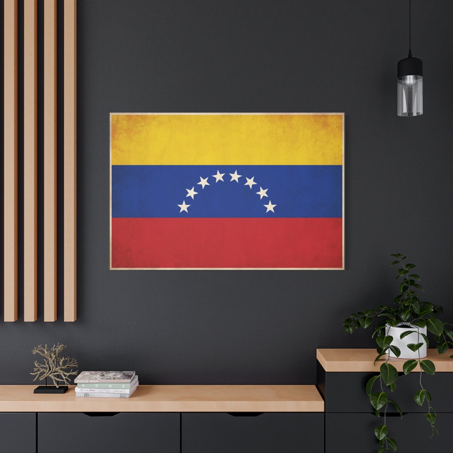Venezuela Flag Canvas Wall Art - Vintage Venezuelan Pride Decor, Patriotic Country Banner Print - Textured Tricolor Design - Living Room Wall Decor, Office Art - Bedroom Home Decoration