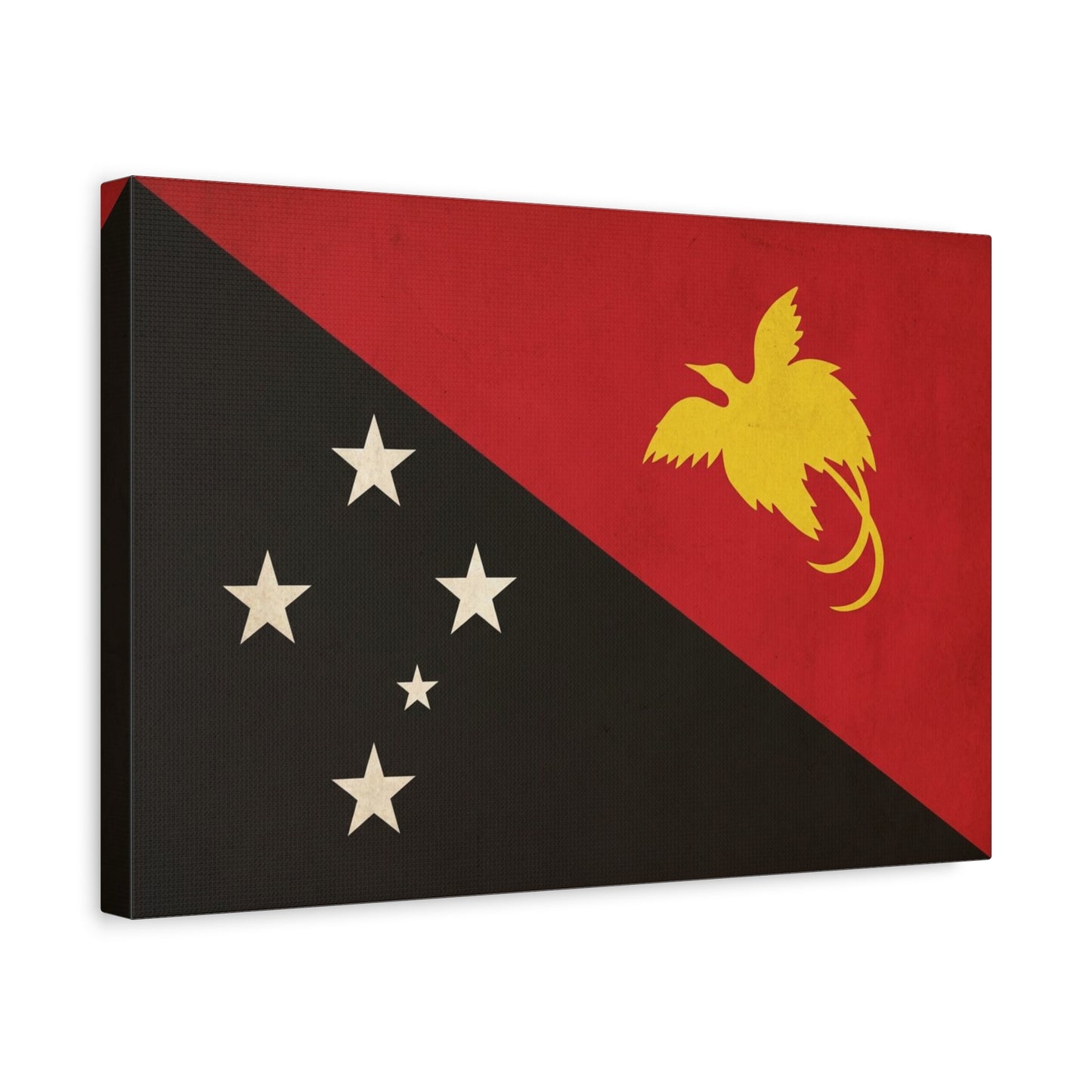 Papua New Guinea Flag Canvas Wall Art - Red Black Bird Of Paradise Southern Cross Print - Vintage National Pride Decor - Living Room Wall Decor - Bedroom Home Decoration - Bedroom Home Decoration