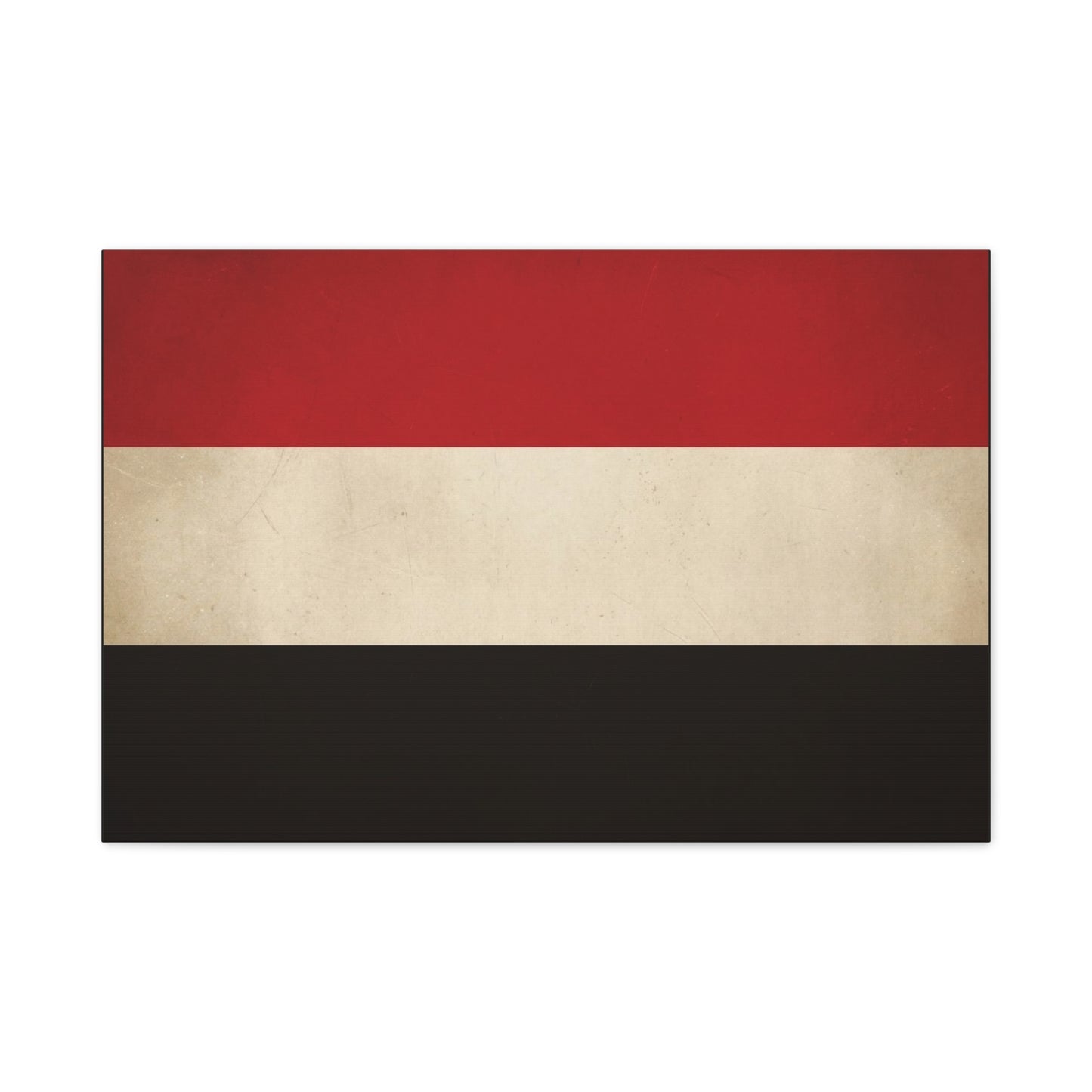 Yemen Flag Canvas Wall Art - Red White Black Horizontal Banner Print - Minimalist Patriotic Artwork - Contemporary Wall Decor For Living Room Bedroom Office Display - Bedroom Home Decoration