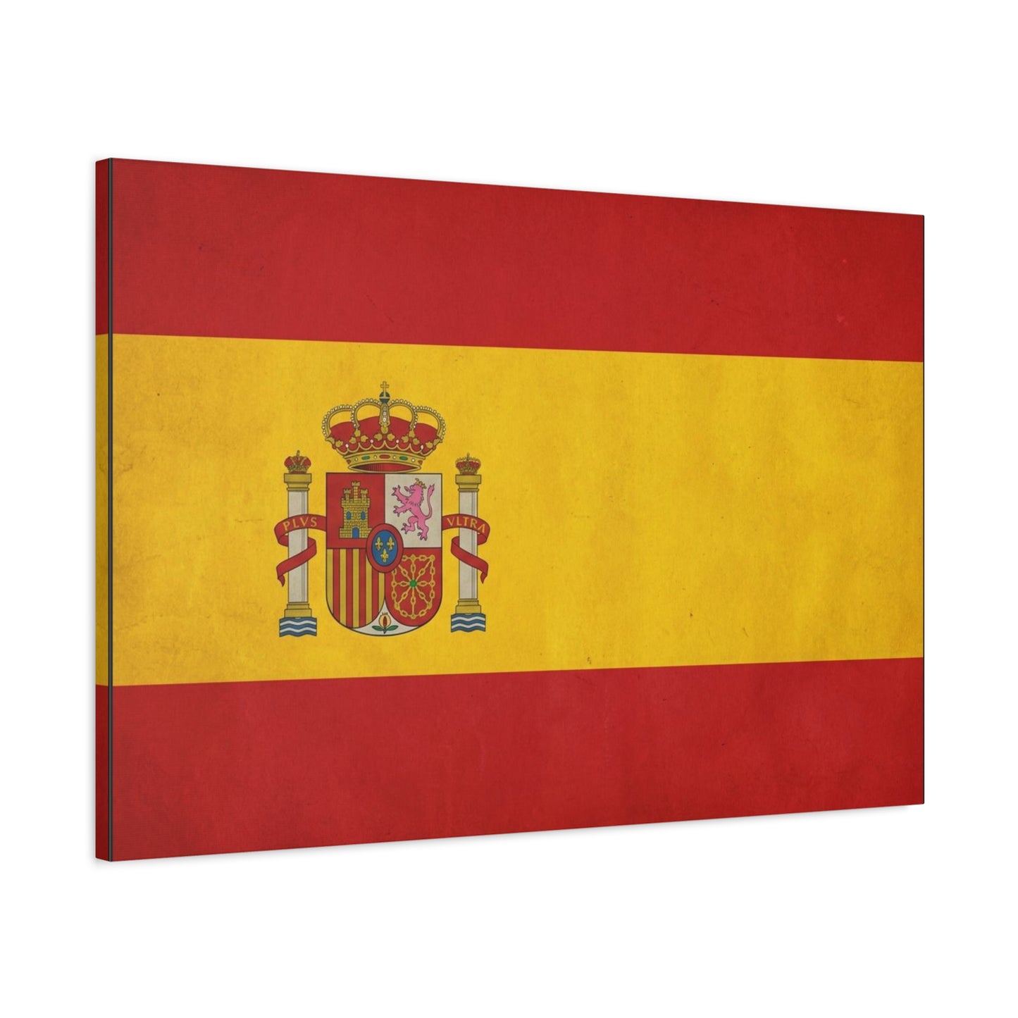 Spain Flag Canvas Wall Art - Spanish Coat Of Arms Print, Vintage Patriotic Decor - Textured Cotton Look, Traditional Style - Living Room Home Decoration - Living Room Wall Decor - Ready to Hang