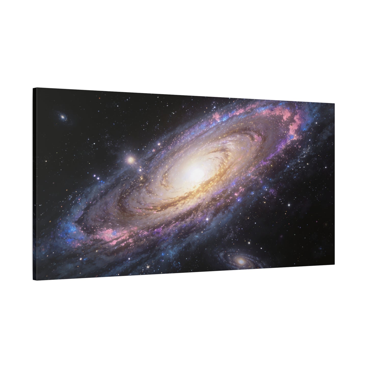 Spiral Galaxy Canvas Wall Art - Cosmic Space Print, Luminous Nebula Stars - Matte Cotton Canvas - Contemporary Celestial Style - Living Room Wall Decor, Office Art Accent - Bedroom Home Decoration
