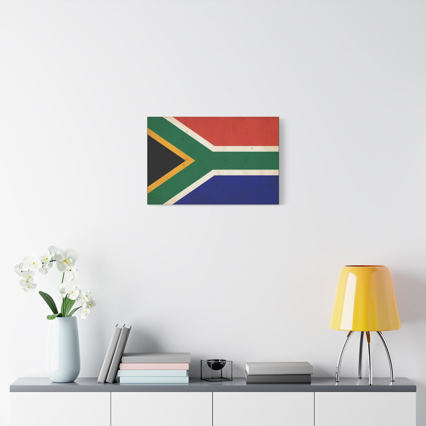 South Africa Flag Canvas Wall Art - Vintage National Pride Decor, Patriotic Country Print, Textured Cotton Artwork, Living Room Wall Decor, Office Display - Ready to Hang - Bedroom Home Decoration