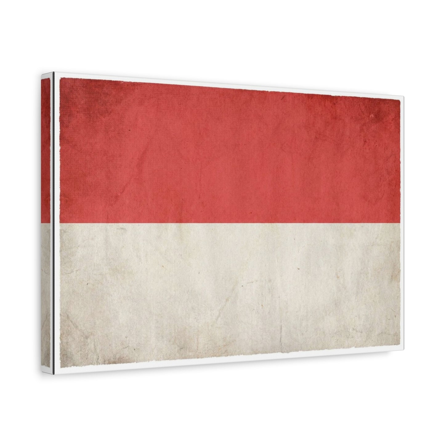 Indonesia Flag Canvas Wall Art - Vintage Red And White Banner Print, Minimalist Patriotic Decor - Matte Cotton Artwork - Living Room Wall Decor, Office Art, Dorm Accent - Bedroom Home Decoration