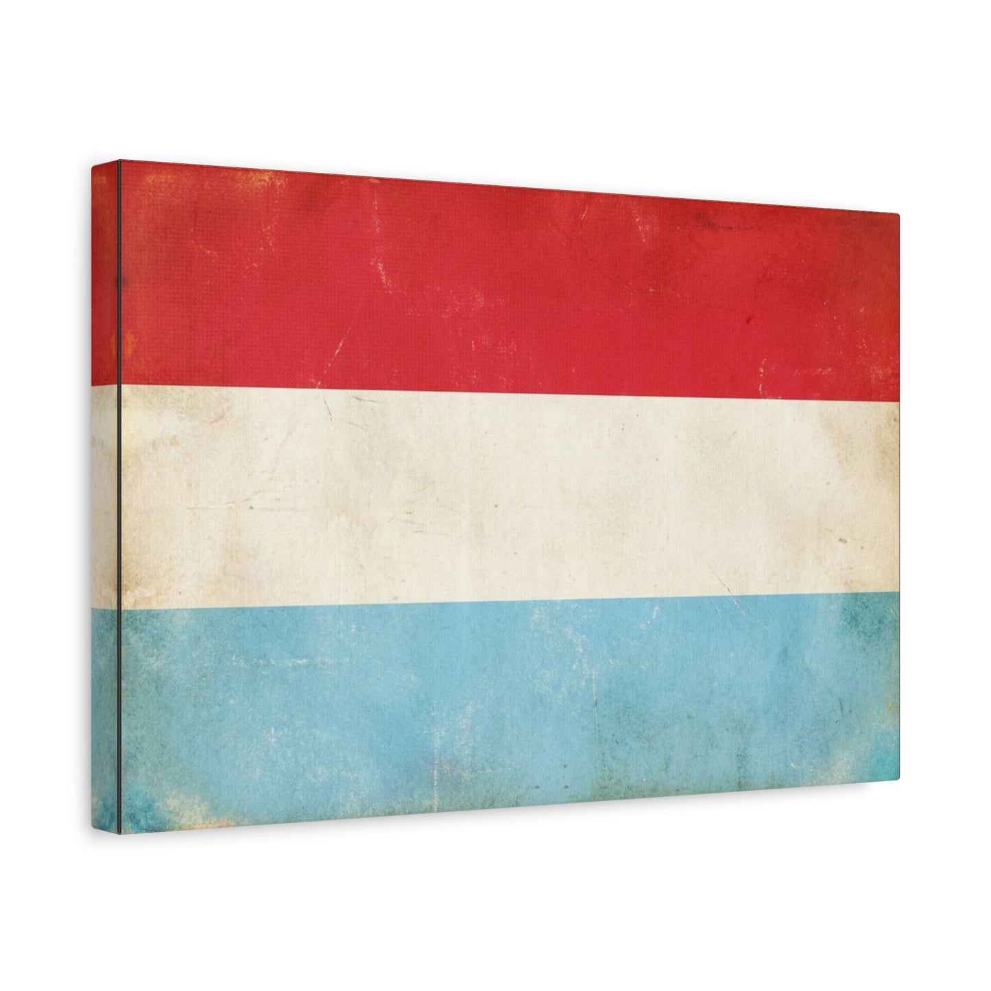 Vintage Luxembourg Flag Canvas Wall Art - Distressed Tricolor Country Print, Patriotic Minimalist Decor - Matte Canvas Wall Hanging - Living Room Bedroom Office Decoration - Bedroom Home Decoration