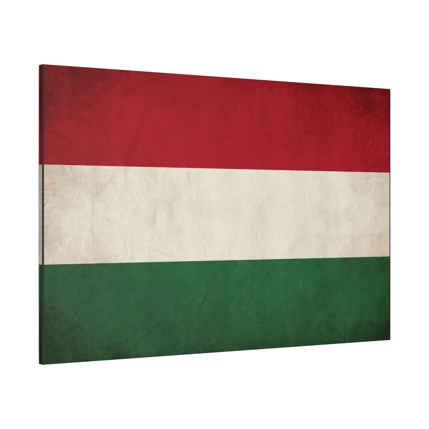 Hungary Flag Canvas Wall Art - Vintage Hungarian Tricolor Print, Distressed Red White Green Design - Patriotic Traditional Style - Living Room Wall Decor, Office Art Accent - Bedroom Home Decoration