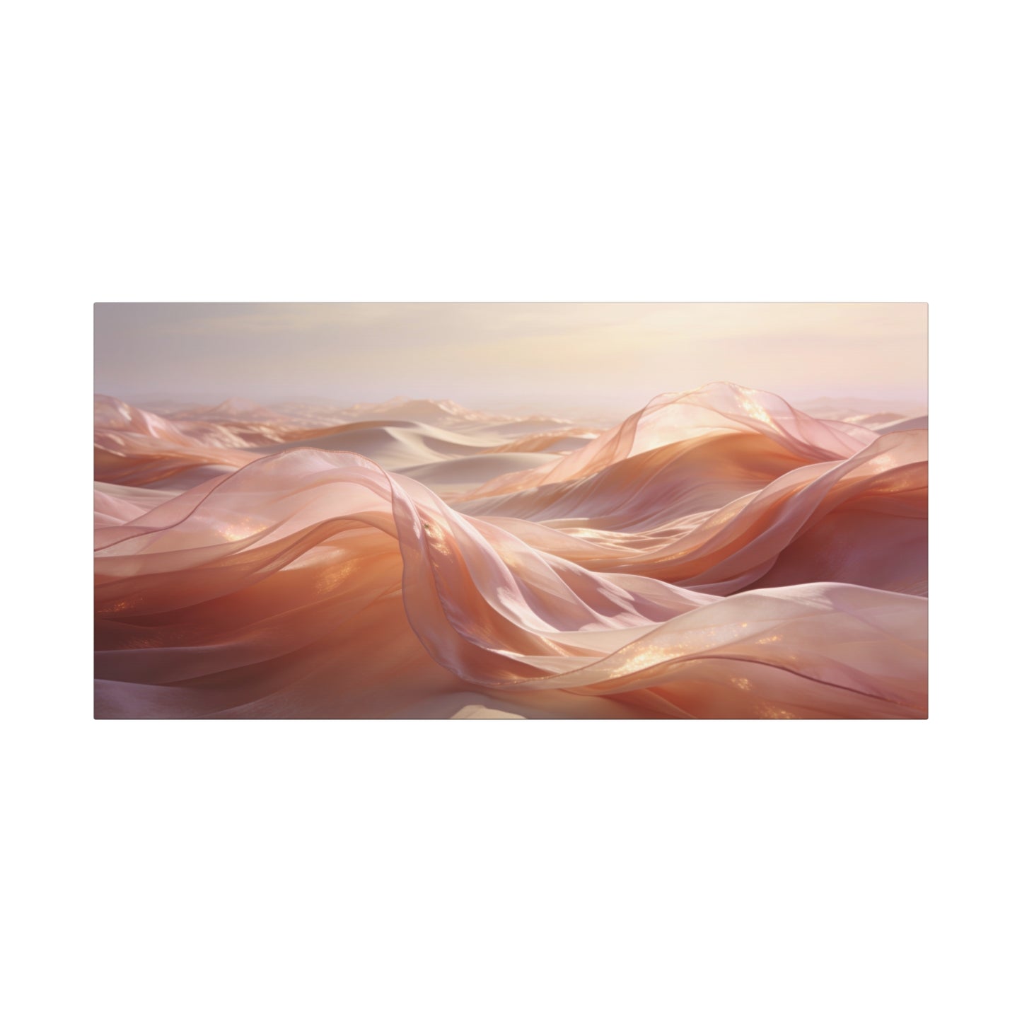 Blush Abstract Desert Dunes Canvas Wall Art - Ethereal Flowing Fabric Landscape - Modern Matte Print - Pink Beige Contemporary Style - Living Room Wall Decor Bedroom Home Decoration - Ready to Hang