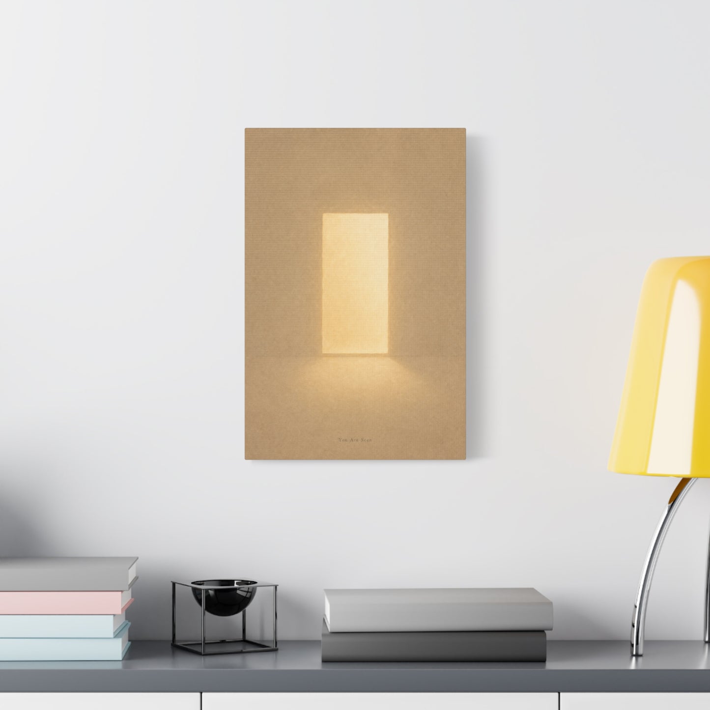 "You Are Seen" Minimalist Canvas Wall Art - Abstract Light Doorway Print, Neutral Beige Modern Home Decor - Contemporary Bedroom Wall Decor, Meditation Space Accent - Ready to Hang - Ready to Hang