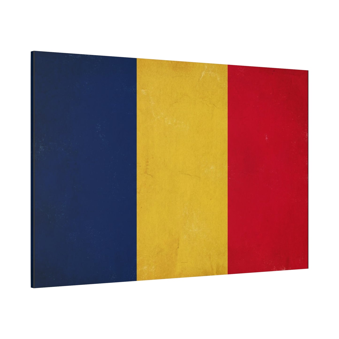 Romania Flag Canvas Wall Art - Vintage Tricolor Country Print, Blue Yellow Red Patriotic Decor - Minimalist Textured Artwork - Living Room Wall Decor - Bedroom Home Decoration - Modern Farmhouse Style