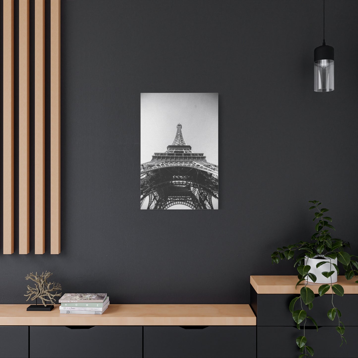 Eiffel Tower Canvas Wall Art - Black And White Paris Art Print, Architectural Landmark Decor - Matte Cotton Canvas - Modern Minimalist Style For Living Room Bedroom Office - Office Wall Art