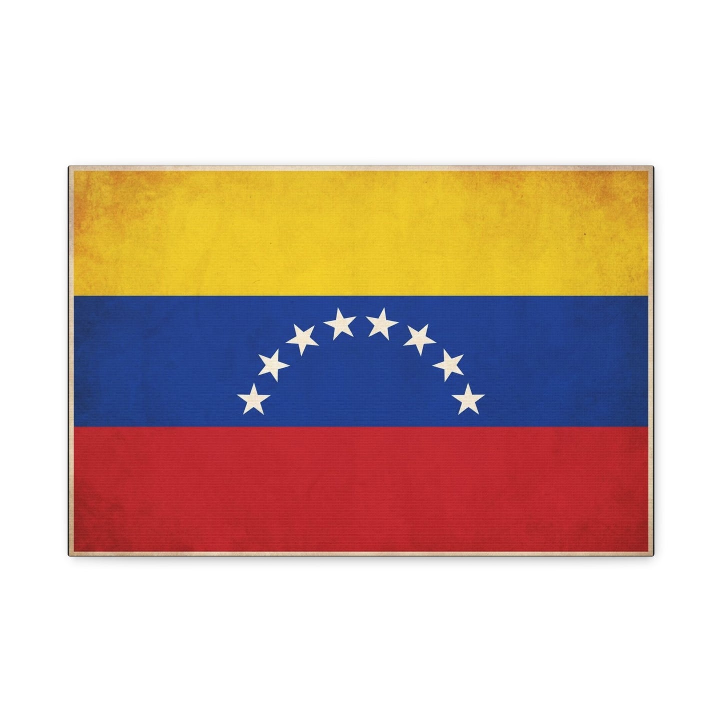 Venezuela Flag Canvas Wall Art - Vintage Venezuelan Pride Decor, Patriotic Country Banner Print - Textured Tricolor Design - Living Room Wall Decor, Office Art - Bedroom Home Decoration