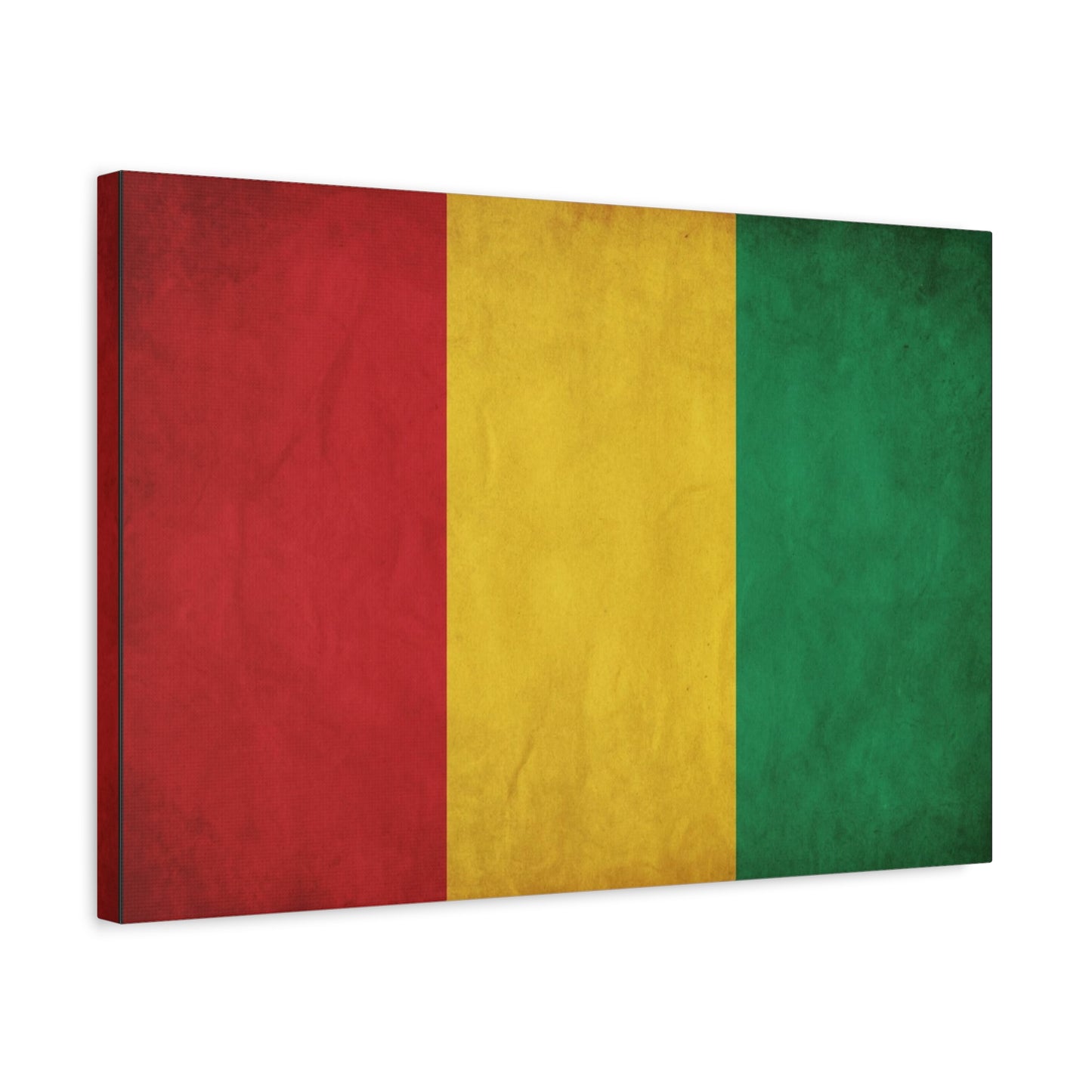 Guinea Flag Canvas Wall Art - Red Yellow Green Tricolor National Print - Vintage Textured Cotton Look - Pan African Style - Living Room Wall Decor - Bedroom Home Decoration - Bedroom Home Decoration