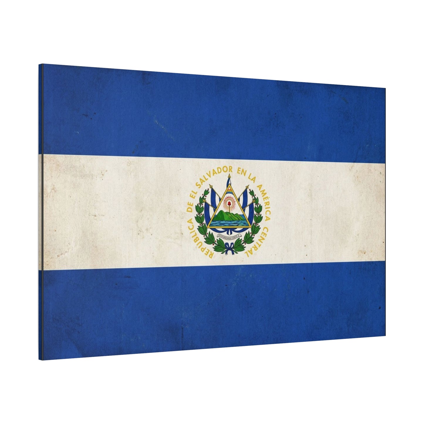 El Salvador Flag Canvas Wall Art - Republica De El Salvador En La America Central - Vintage Blue White National Banner Print - Heritage Decor For Living Room, Office, Dorm - Living Room Wall Decor